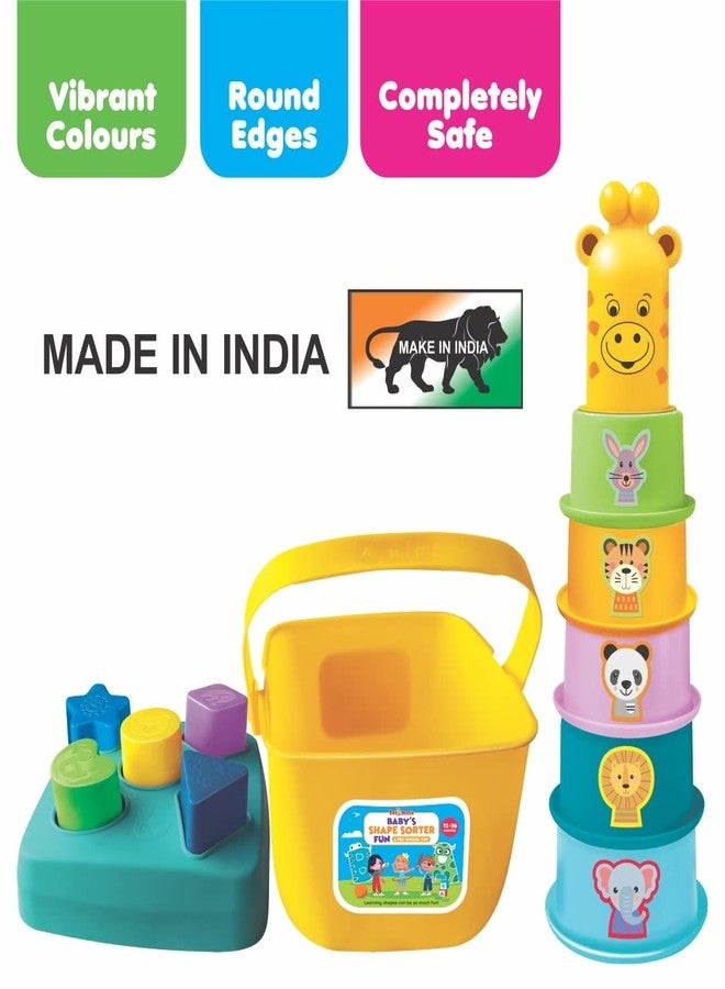 toymate Cuppy Shappy Stacking & Sorting Toy - Educational Toddler Gift Set for 12-36 Months, 6 Colorful Cups with Shape Sorter Box, Learning Playset for Boys & Girls, Safe Non-Toxic Baby Toys - Image 5